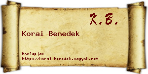 Korai Benedek névjegykártya