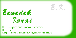 benedek korai business card